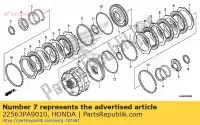 22563PA9010, Honda, plaat, koppelingsuiteinde (13) (2 honda trx650fa fourtrax rincon trx680fa sxs700m2p sxs700m4p 650 680 700 , Nieuw