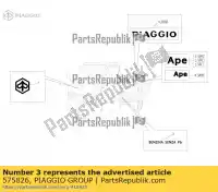 575826, Piaggio Group, gasoline without pb plate ape vespa px zapt10000, atd1t, atd2t 125 220 2007 2008 2009 2010 2011 2012 2013 2014 2015 2016 2017 2018 2019 2020 2021 2022, New