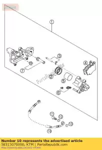 ktm 58313070000 remslang achter 790mm '97 - Onderkant