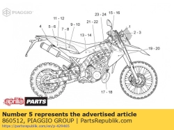 Aprilia 860512, Naklejka rh, OEM: Aprilia 860512