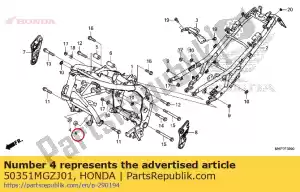 honda 50351MGZJ01 collier a, support moteur - La partie au fond