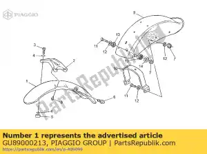 Piaggio Group GU89000213 front mudguard. black - Bottom side