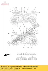 yamaha 5D7F8368R000 embleem - Onderkant