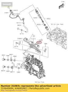 kawasaki 310640684 01 pipe-comp,injection,no.3 - Bottom side