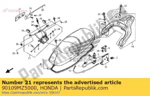 Honda 90109MZ5000 bolt, special flange, 8x5 - Bottom side