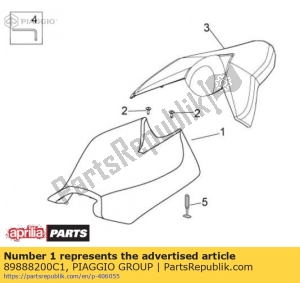 aprilia 89888200C1 sella per conducente. nero - Il fondo