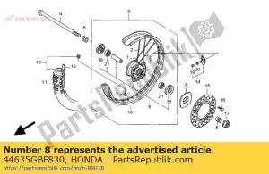 honda 44635GBF830 hub sub assy., fr. roda - Lado inferior