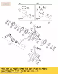 krukas 200 sx, mxc, exc 03 van KTM, met onderdeel nummer 52330018100, bestel je hier online: