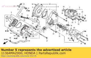 Honda 11364MAZ000 clip,reserve tank - Bottom side