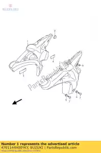 Suzuki 4761144H00YKY capa, moldura baixa - Lado inferior