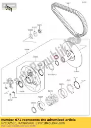 Here you can order the o ring kvf650-a1 from Kawasaki, with part number 671D2530: