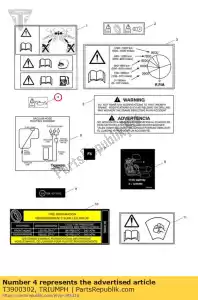 triumph T3900302 label, oil filter, red size - Bottom side