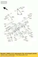 330011595, Kawasaki, arm-comp-swing vn800-c2 kawasaki vn 800 1999 2000 2001 2002, Nieuw