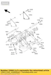 Ici, vous pouvez commander le bras-comp-swing vn800-c2 auprès de Kawasaki , avec le numéro de pièce 330011595: