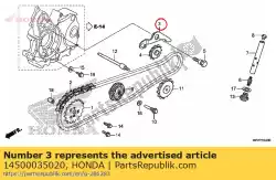 arm comp., nokken kettingspanner van Honda, met onderdeel nummer 14500035020, bestel je hier online: