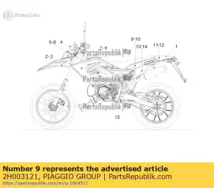 Piaggio Group 2H003121 decalco fianchetto post.d 