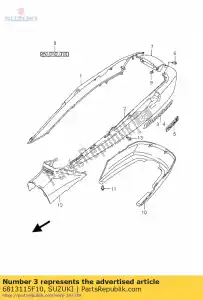 suzuki 6813115F10 emblem,frame co - Bottom side