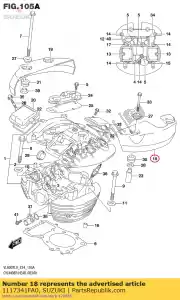 suzuki 1117341FA0 cap, cyl tête co - La partie au fond