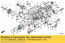 Here you can order the bolt, oil feed pipe setting from Honda, with part number 11337HN8000: