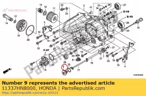 honda 11337HN8000 parafuso, configuração do tubo de alimentação de óleo - Lado inferior