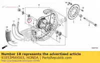 91053MAY003, Honda, Bearing, radial ball, 6203uu honda  xr xrv 125 150 190 750 1996 1997 1998 1999 2000 2003 2004 2005 2006 2017 2018, New