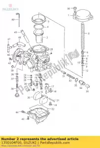 Suzuki 1350104F00 soupape, piston - La partie au fond