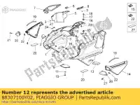 88307100Y02, Piaggio Group, Lh lat.fairing. nero moto-guzzi stelvio 1200 2008 2009, Nuovo