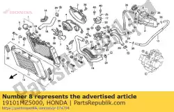 Aquí puede pedir tanque, reserva de Honda , con el número de pieza 19101MZ5000:
