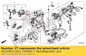 honda 90164KZLA00 tornillo, ulock plano, 6x12 - Lado inferior