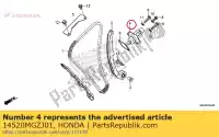 14520MGZJ01, Honda, lifter assy., tensioner (nhk) honda  cb cbr 500 2013 2017 2018 2019 2021, New