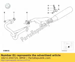 bmw 18211340724 beugel uitlaat, linksachter - Onderkant