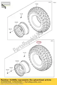 kawasaki 410090568 01 neumático, 26x11.00r12 4pr, fron - Lado inferior