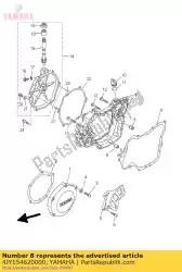 pakking, carterdeksel 3 van Yamaha, met onderdeel nummer 4JY154620000, bestel je hier online: