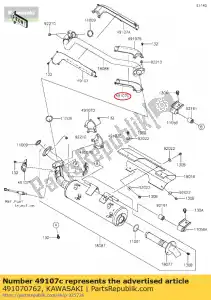 Kawasaki 491070762 cover-exhaust pipe,fr,rr - Bottom side