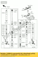 11065028911G, Kawasaki, kap, vorkbout comp, grijs zx600r kawasaki zx 600 2009 2010 2011 2012, Nieuw