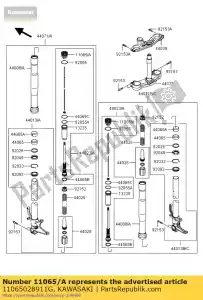 kawasaki 11065028911G cap,fork bolt comp,gray zx600r - Bottom side