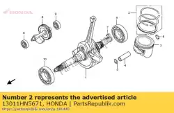 Aquí puede pedir juego de anillos, pistón (0. 25) ( de Honda , con el número de pieza 13011HN5671: