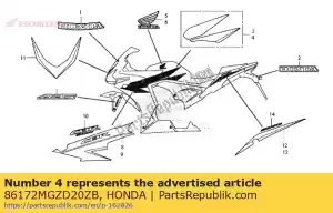 Honda 86172MGZD20ZB raya, l. depósito de combustible * típico - Lado inferior