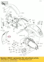 350230073, Kawasaki, guardabarros trasero, interior kawasaki vn custom c classic b special edition tourer vulcan lt d vn900 900 , Nuevo