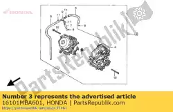 carburateur, f van Honda, met onderdeel nummer 16101MBA601, bestel je hier online: