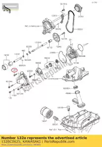 kawasaki 132BC0625 pequeño con bridas, 6x25 zx1000 - Lado inferior