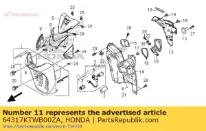 honda 64317KTWB00ZA couverture, l. face supérieure * nh1 * (nh1 noir) - La partie au fond