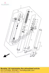 Suzuki 5117147H00 primavera - Lado inferior