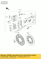 430481088, Kawasaki, zuiger-remklauw kx125-l1 kawasaki kx 125 250 1999 2000, Nieuw