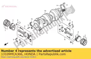 Honda 13109MCA306 piston, l. (0.75) - Bottom side