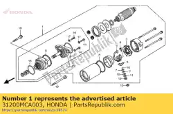 Qui puoi ordinare motorino di avviamento da Honda , con numero parte 31200MCA003: