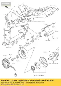 Kawasaki 210070576 rotor - Lado inferior