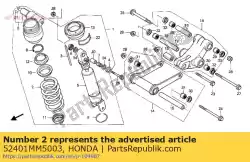 veer, rr. Kussen van Honda, met onderdeel nummer 52401MM5003, bestel je hier online: