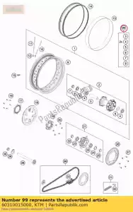 ktm 60310015000 achterwiel rep. kit adv 13-14 - Onderkant