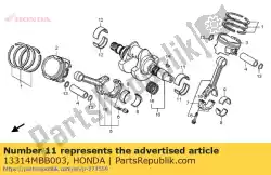 Qui puoi ordinare cuscinetto b, albero a gomiti l. Lato (nero) da Honda , con numero parte 13314MBB003: